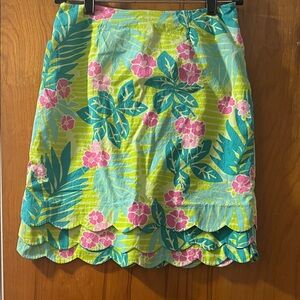 Lilly Pulitzer Vibrant Floral Mini Skirt - Green and Pink